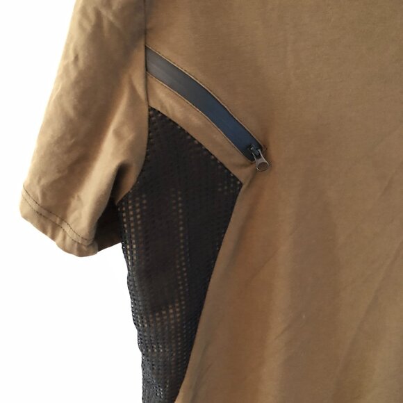 Platini Men Short Sleeve Polo Shirt Size XL Green Black Colorblock Stretch - Picture 3 of 8